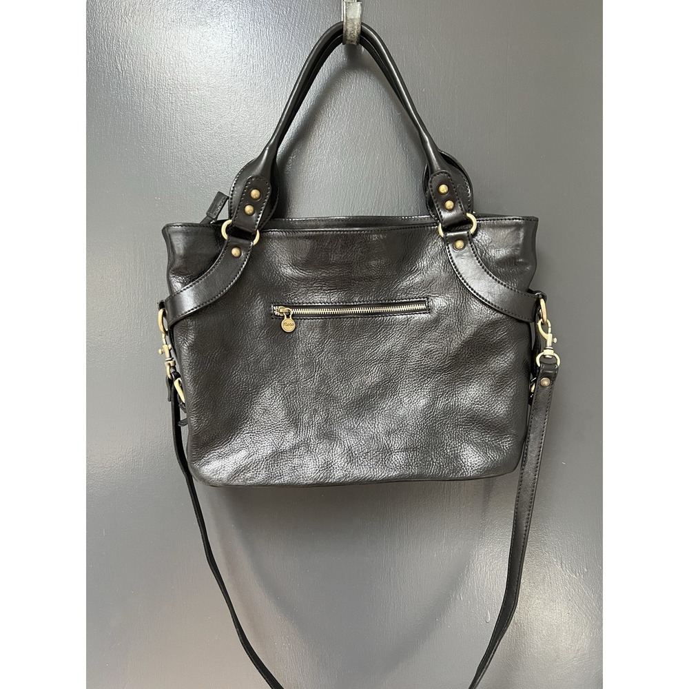 Floto Tavoli Shoulder/Crossbody Bag In Black Leather Italian